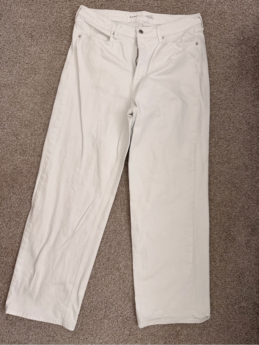 Women’s extra high-rise, wide leg, white denim jeans